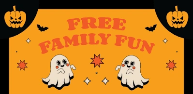 CastleCourt Halloween family fun artwork with friendly ghost characters